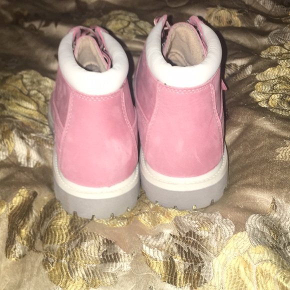 Pink Timberland Waterproof Ankle Boots with white - Picture 3 of 5